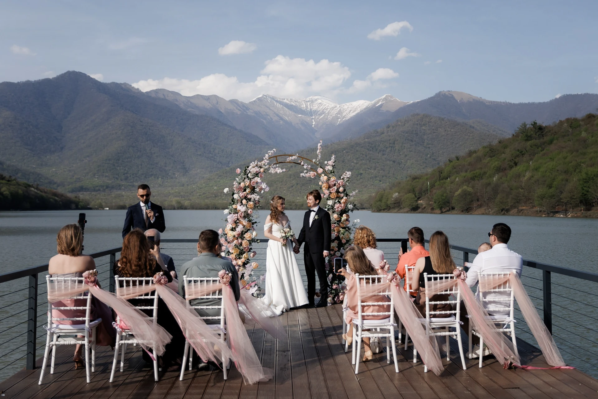 Outdoor wedding ceremony in Georgia with LETO agency 19